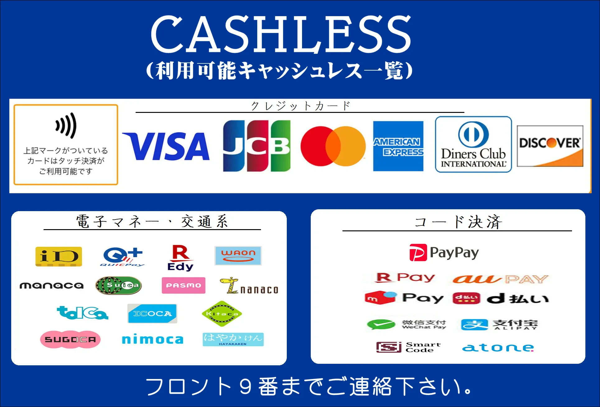 利用可能キャッシュレス決済