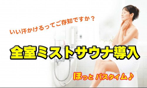 鳥取のラブホテル キラリのミストサウナ導入バナー